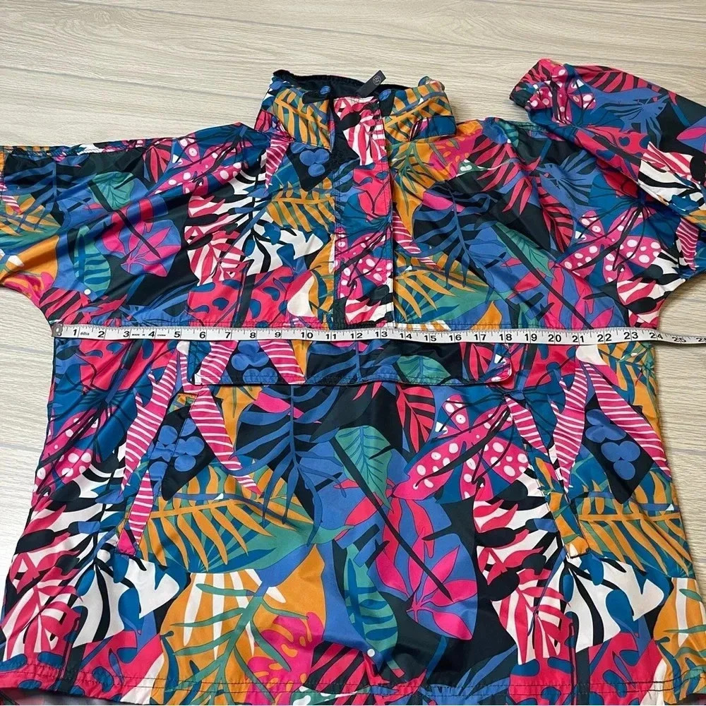 Lauren James Tropical Leaf Wind Breaker Rain Light Hooded Jacket Women’s Size M - Picture 10 of 14